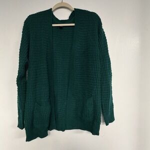 Forever 21 Chunky Waffle Knit Boho Indie Sleaze Gorpcore Layering Large Cardigan